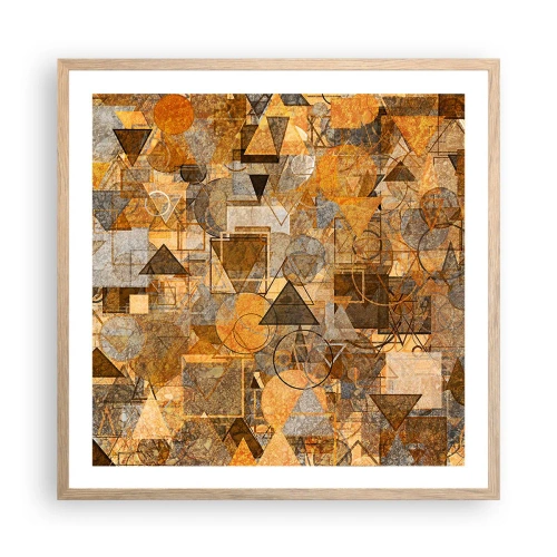 Poster in einem Rahmen aus heller Eiche - Die Welt in Form - 60x60 cm