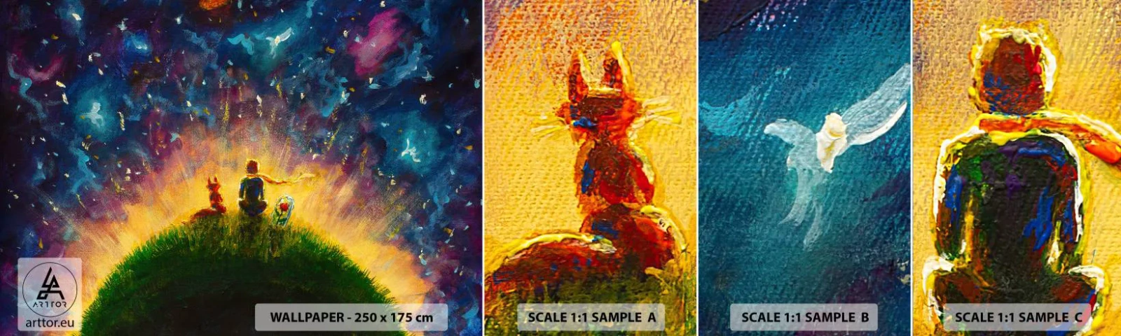 Fototapetenmuster Standard Eco - Liebe und Freundschaft - die ganze Welt - Für Kinder, Freundschaft, Abstraktion - 100x30 cm