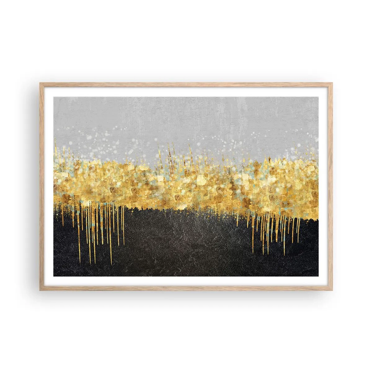 Poster in einem Rahmen aus heller Eiche - Nach innen und nach oben - 100x70 cm