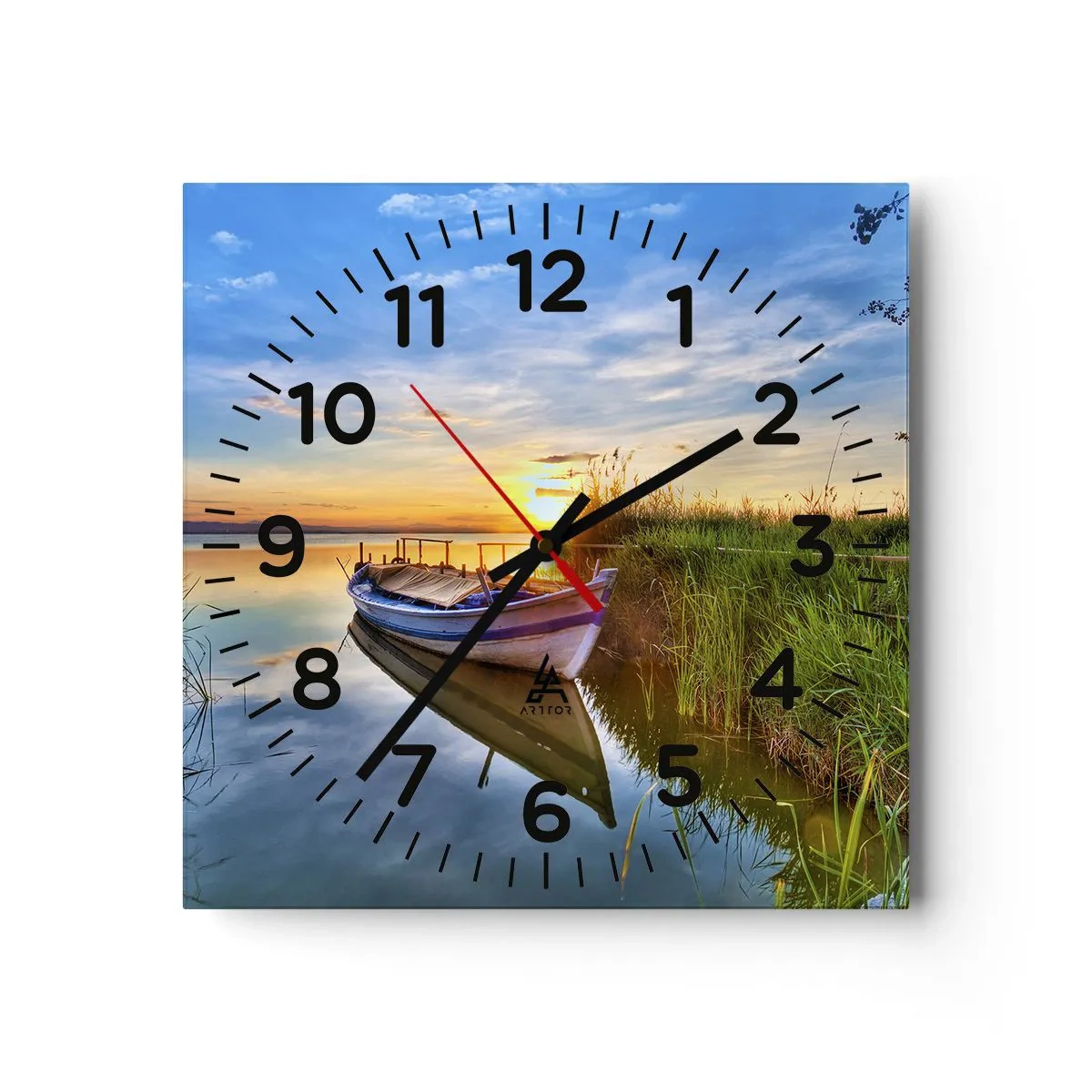 Wanduhr - Glasuhr - Bucht erfüllter Träume - 40x40 cm