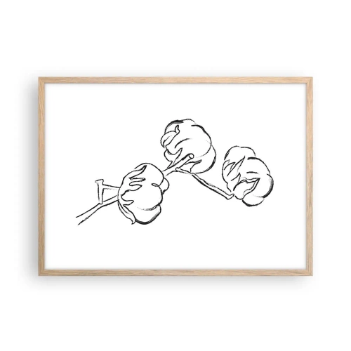 Poster in einem Rahmen aus heller Eiche - Baumwolldaunen - 70x50 cm