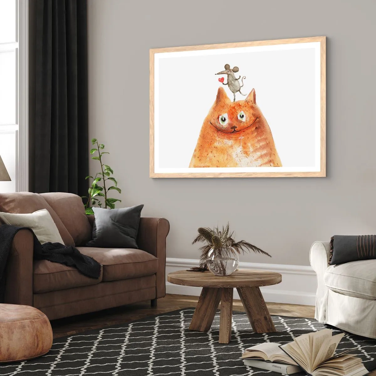 Poster in einem Rahmen aus heller Eiche - Paradoxien der Liebe - 50x40 cm