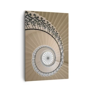 Bild auf Leinwand - Leinwandbild - Wendeltreppe in elegantem geometrischem Ansatz - 70x100cm - Im Inneren der Muschel - Moderne Wanddekoration für Wohnzimmer und Schlafzimmer ARTTOR