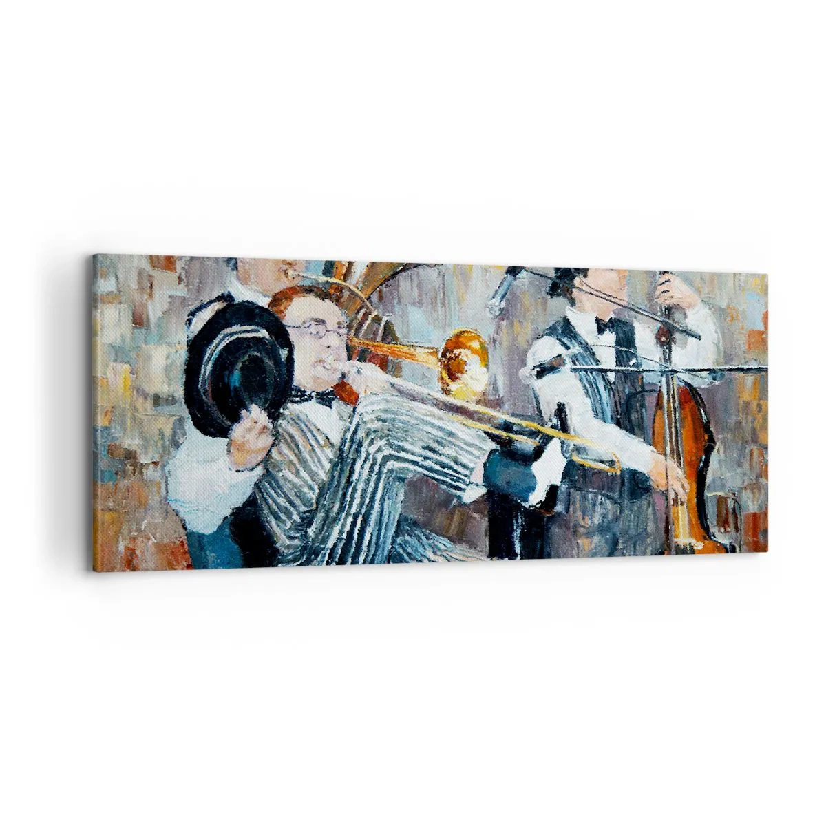 Bild auf Leinwand - Leinwandbild - Der ganze Jazz - 100x40 cm
