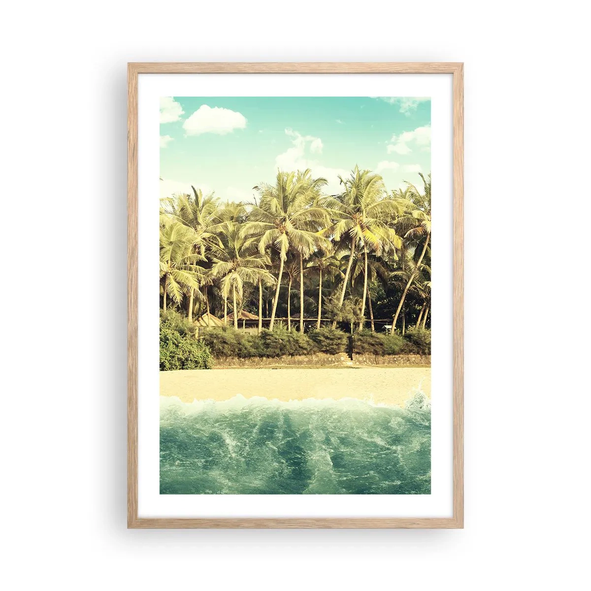 Poster in einem Rahmen aus heller Eiche - Wie wäre es hier? - 50x70 cm