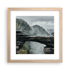 Poster in einem Rahmen aus heller Eiche - Abenteuer beginnt gleich - 30x30 cm