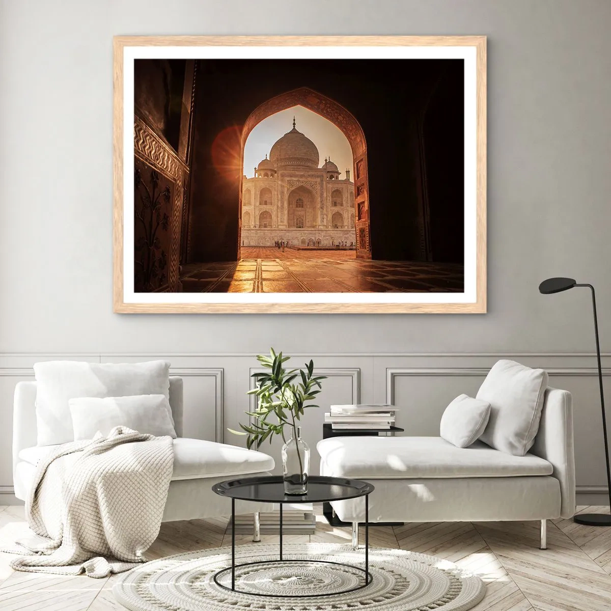 Poster in einem Rahmen aus heller Eiche - Denkmal der überirdischen Liebe - 70x50 cm