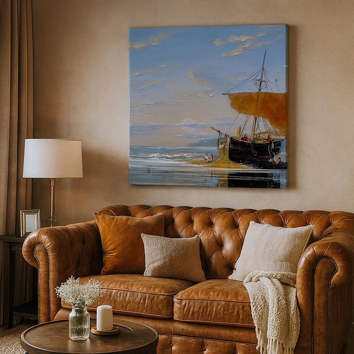 Bild auf Leinwand - Leinwandbild - Wasser, Land, Luft - 30x30 cm