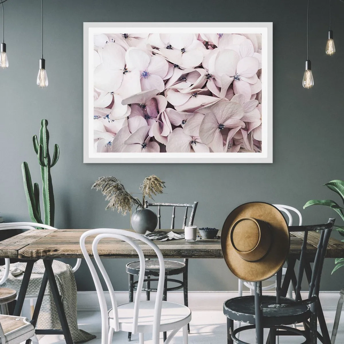 Poster in einem weißen Rahmen - In einer Blumenflut - 50x40 cm