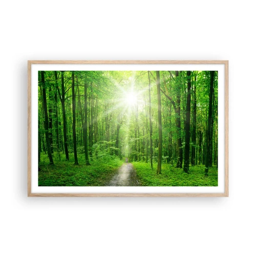 Poster in einem Rahmen aus heller Eiche - Die grüne Kathedrale - 91x61 cm