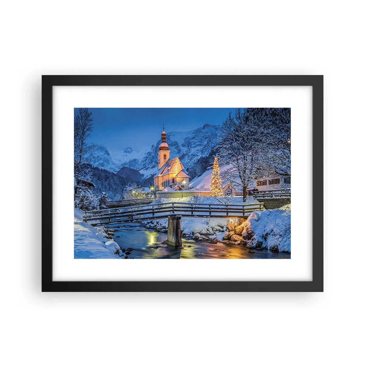 Poster in einem schwarzem Rahmen - Weihnachtsgeist - 40x30 cm