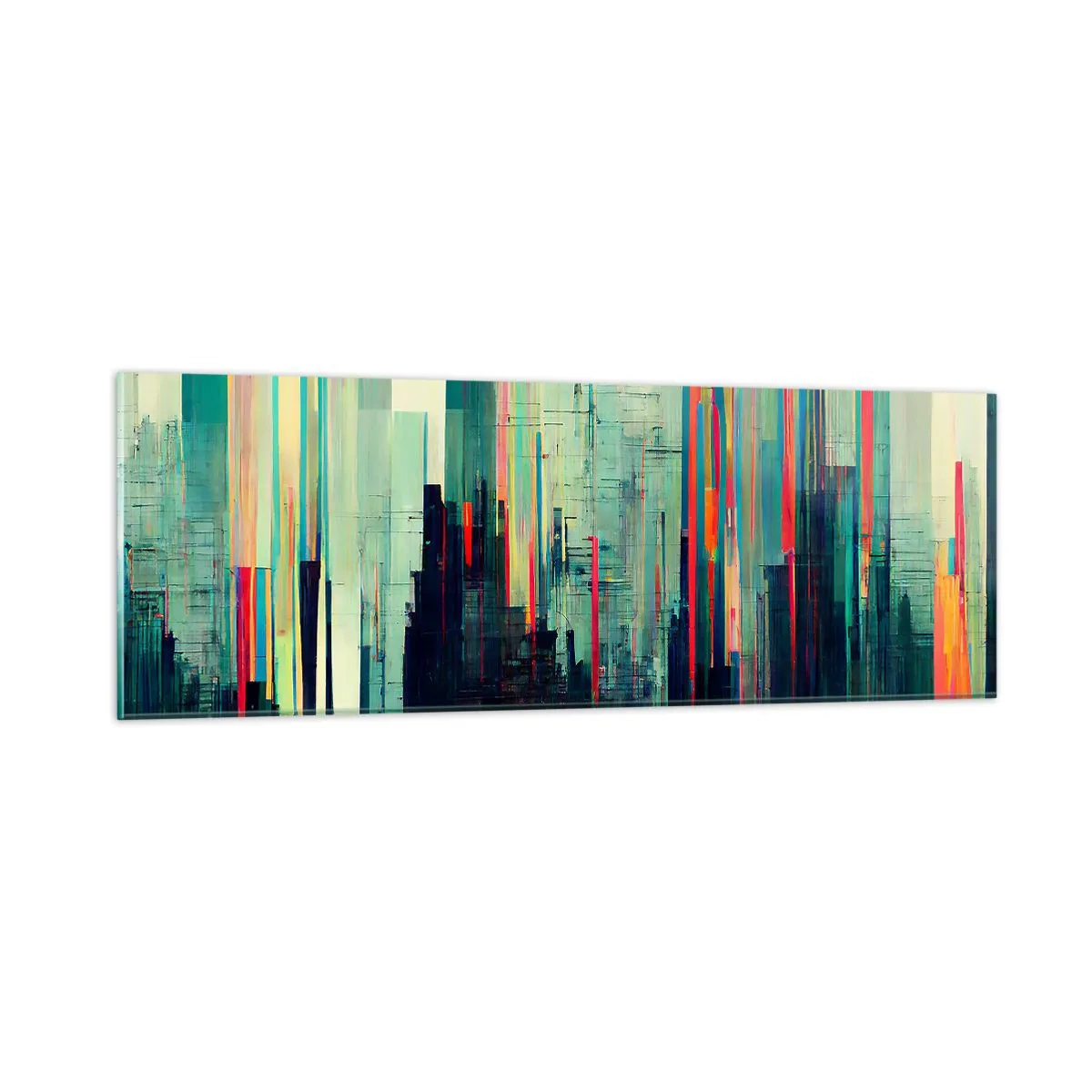 Glasbild - Bild auf glas - Futuristische Stadt - 90x30 cm