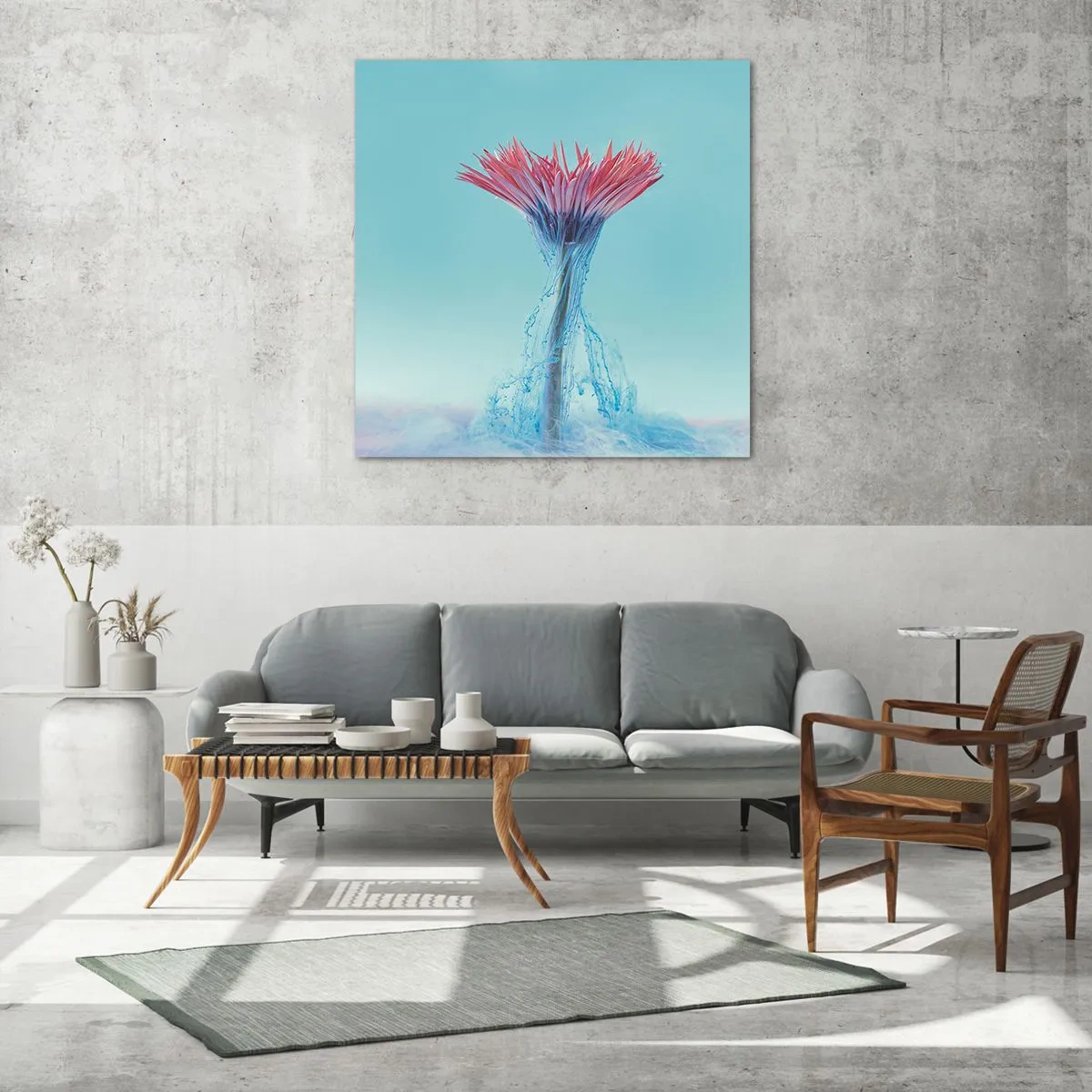 Glasbild - Bild auf glas - In einer belebenden Umarmung - 70x70 cm