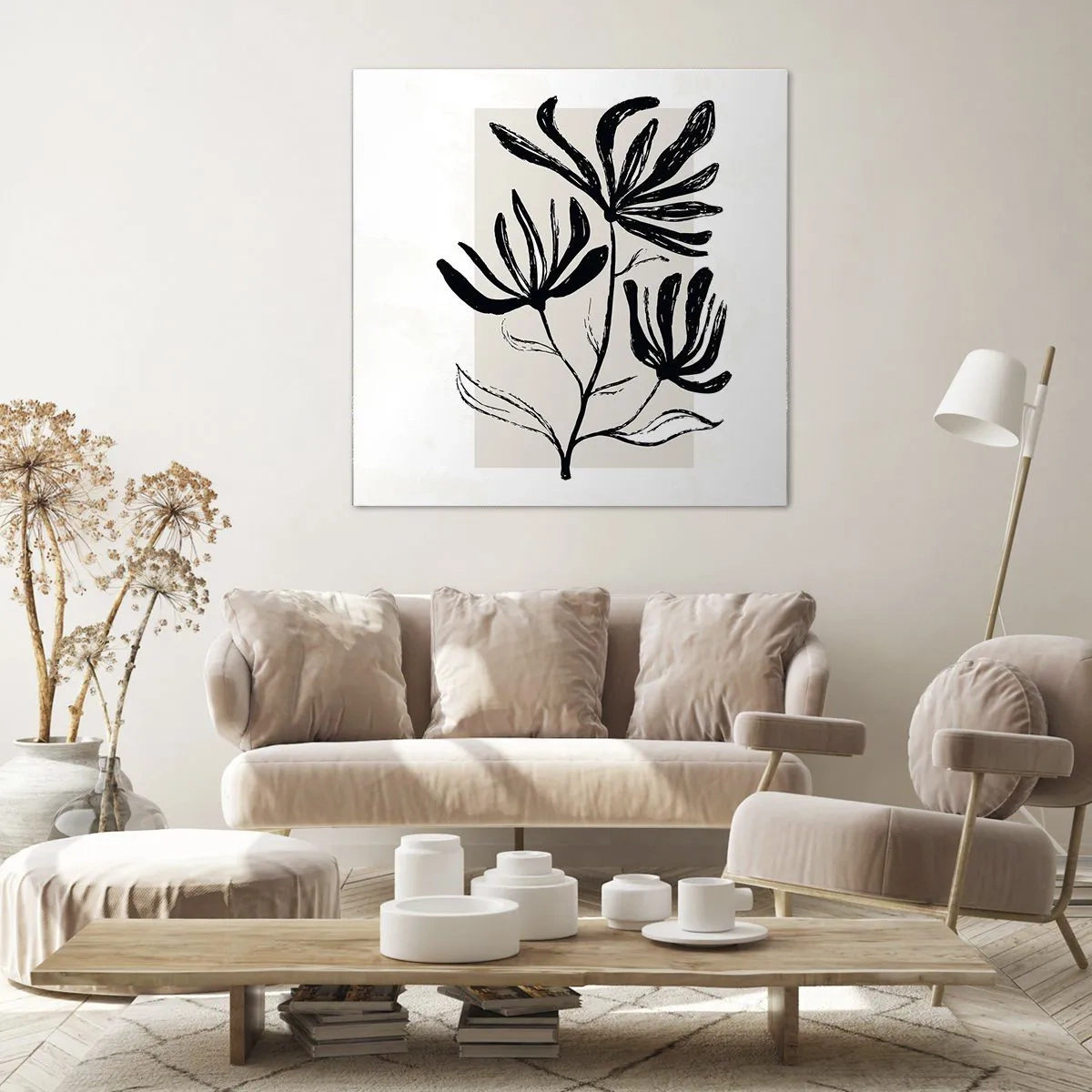 Bild auf Leinwand - Leinwandbild - Skizze für das Herbarium - 70x70 cm