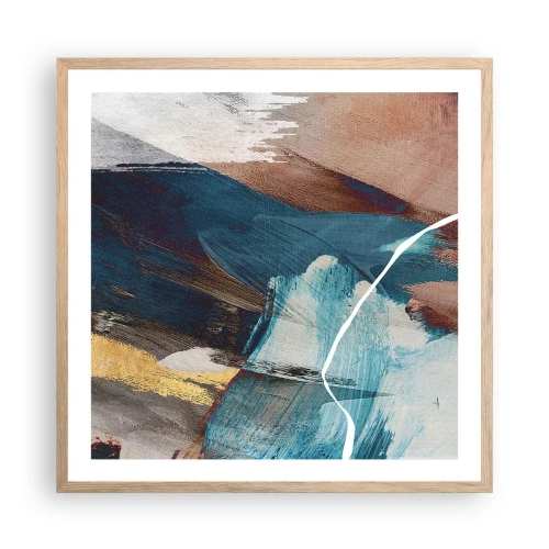 Poster in einem Rahmen aus heller Eiche - Großzügig und mit Energie - 60x60 cm