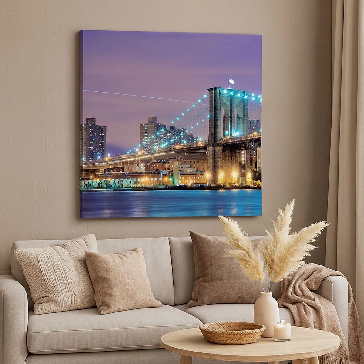 Bild auf Leinwand - Leinwandbild - Seit vielen Jahren die Brooklyn Bridge - 30x30 cm