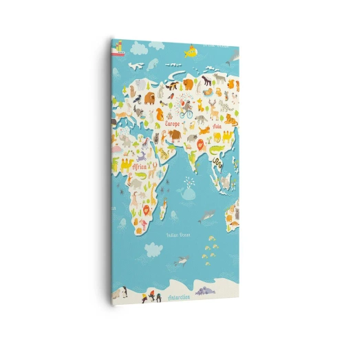 Bild auf Leinwand - Leinwandbild - Wir lieben die ganze Welt - 65x120 cm