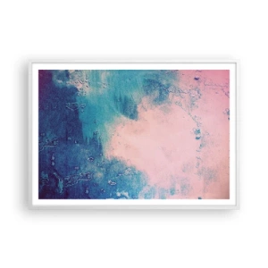 Poster in einem weißen Rahmen - Himmelsblaue Umarmungen - 100x70 cm