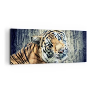 Bild auf Leinwand - Leinwandbild - Portrait in Lichtstrahlen - 100x40 cm