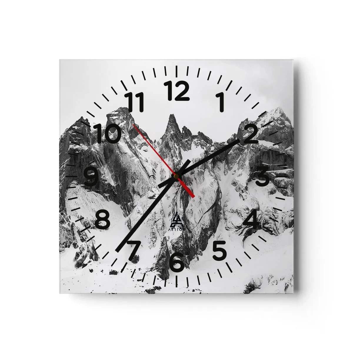 Wanduhr - Glasuhr - Gefährlicher Granitgrat - 40x40 cm