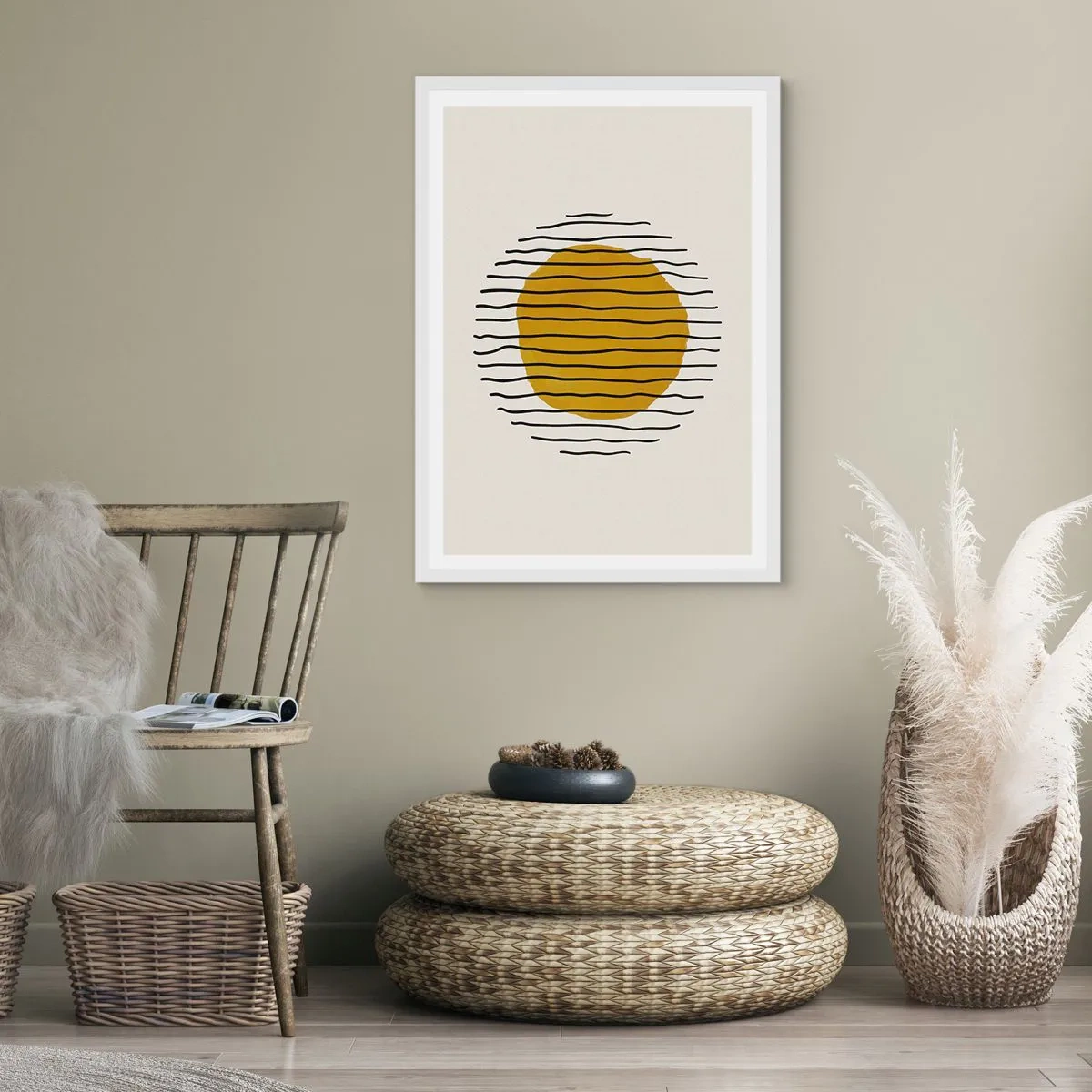 Poster in einem weißen Rahmen - Abstraktion, die vor Hitze zittert - 70x100 cm