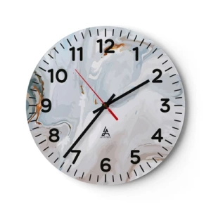 Wanduhr - Glasuhr - Das Weiß wird erhoben - 40x40 cm