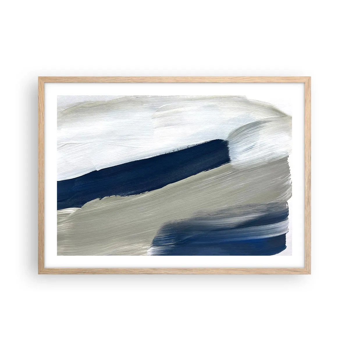 Poster in einem Rahmen aus heller Eiche - Begegnung mit dem Weißsein - 70x50 cm