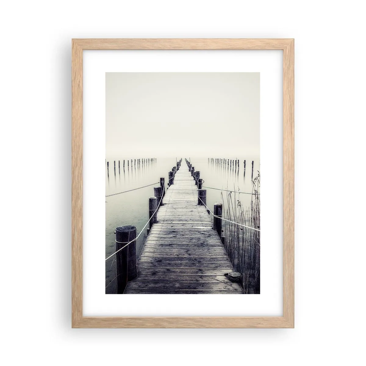 Poster in einem Rahmen aus heller Eiche - Tauchen Sie in Ruhe ein - 30x40 cm