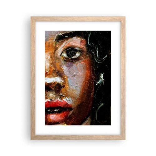 Poster in einem Rahmen aus heller Eiche - Schwarz und Glanz - 30x40 cm