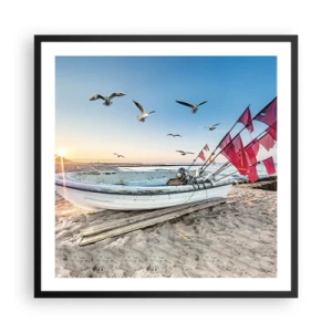 Poster in einem schwarzem Rahmen - Wohlverdiente Ruhe - 60x60 cm