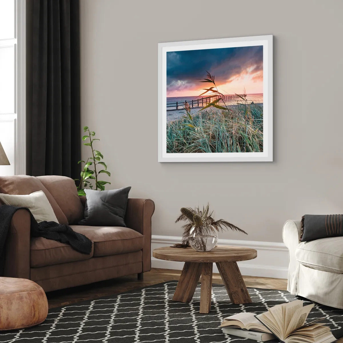 Poster in einem weißen Rahmen - Es vergeht nicht mit dem Wind - 50x50 cm