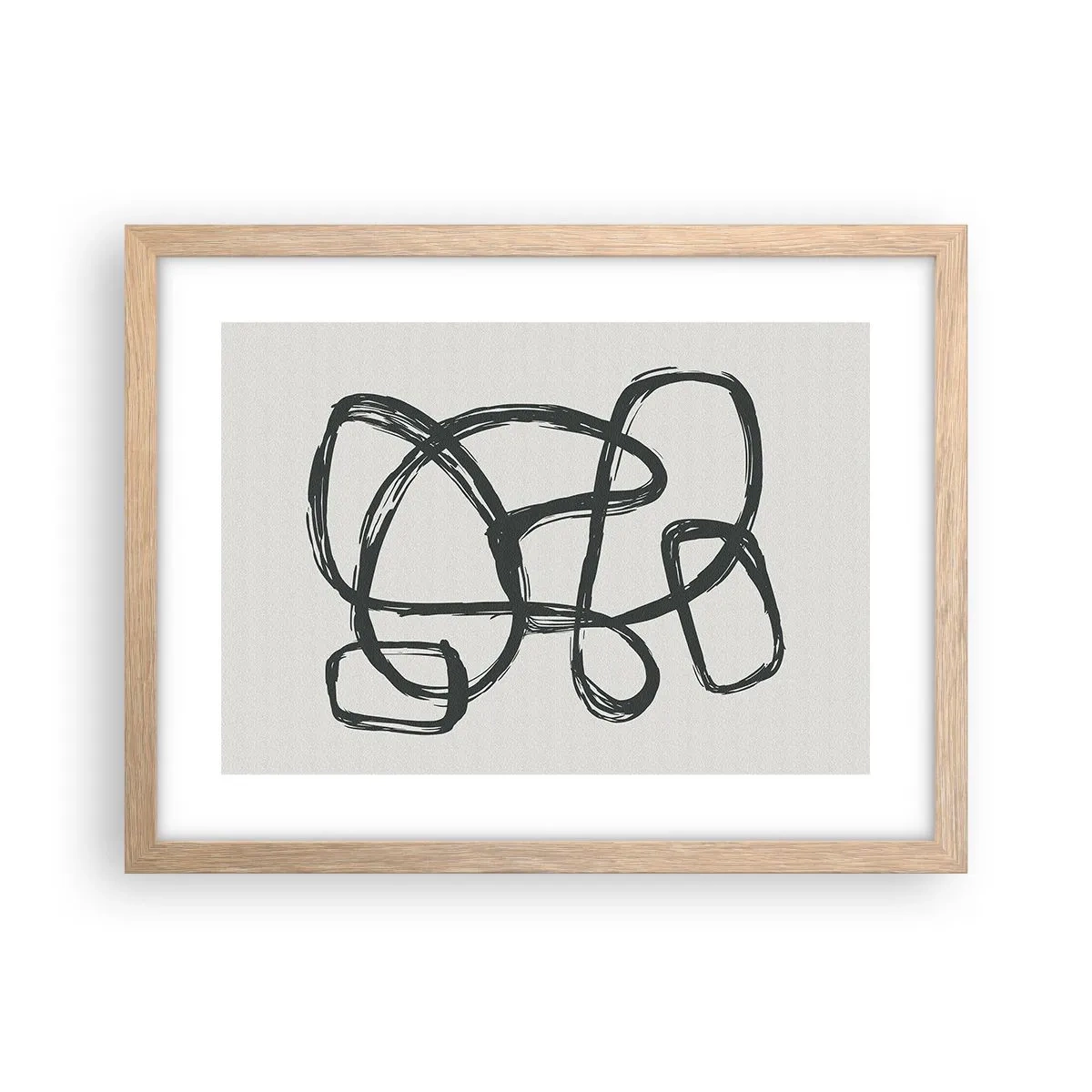 Poster in einem Rahmen aus heller Eiche - Schleifenabstraktion - 40x30 cm