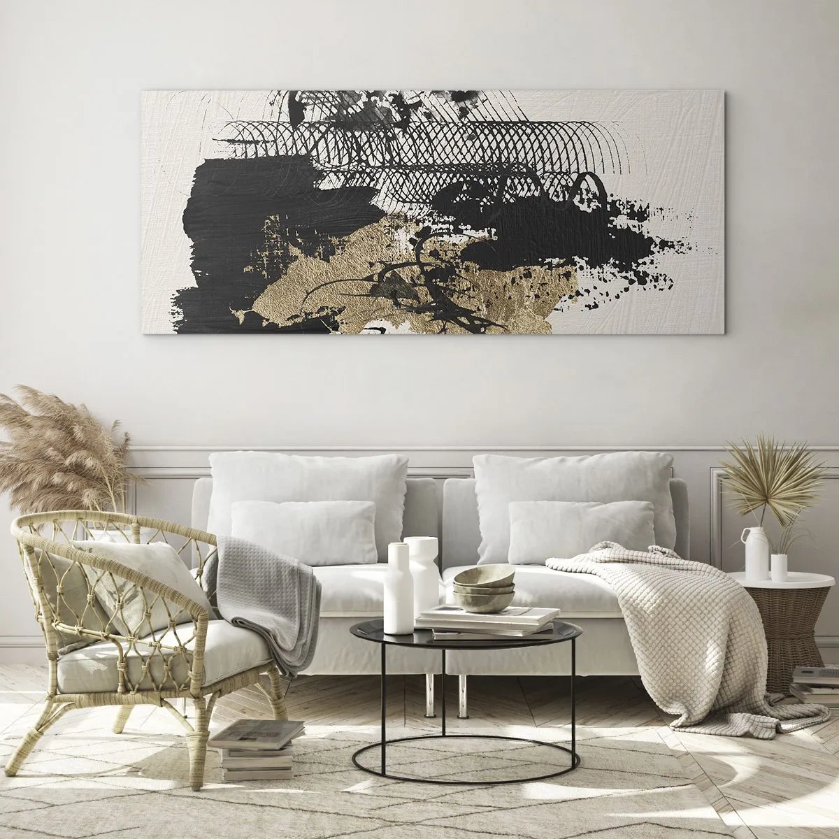 Glasbild - Bild auf glas - Komposition mit Leidenschaft - 100x40 cm