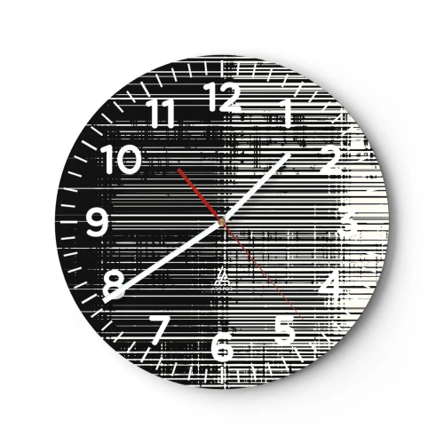 Wanduhr - Glasuhr - Wellen und Vibrationen - 40x40 cm