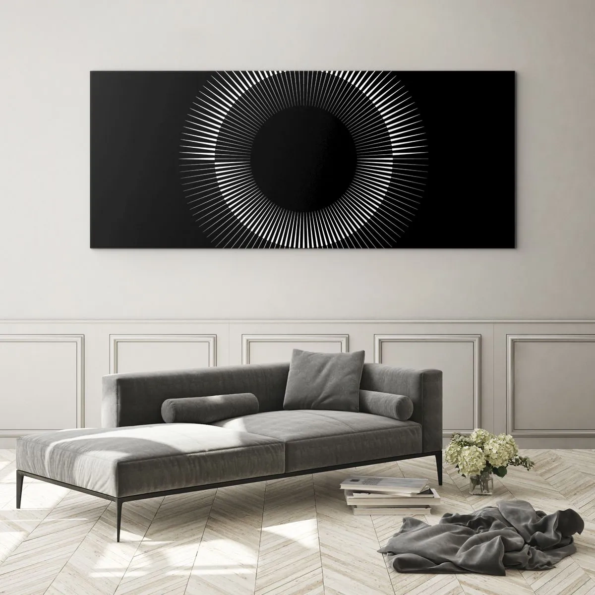 Glasbild - Bild auf glas - Schwarze Sonne - 100x40 cm