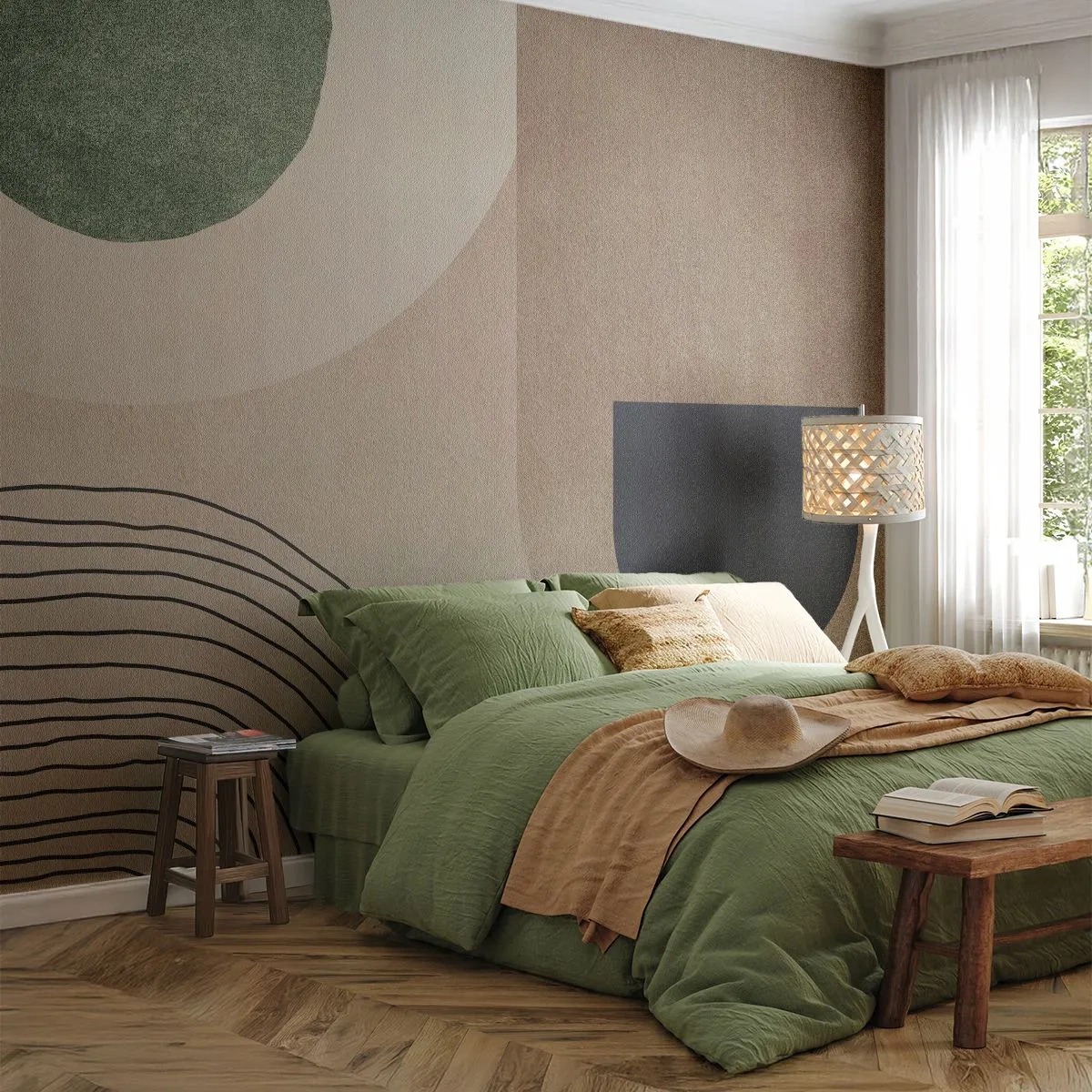 Fototapete Premium Sand - Sanftheit des Ovals - Minimalismus, Stück, Abstraktion - 250x175 cm