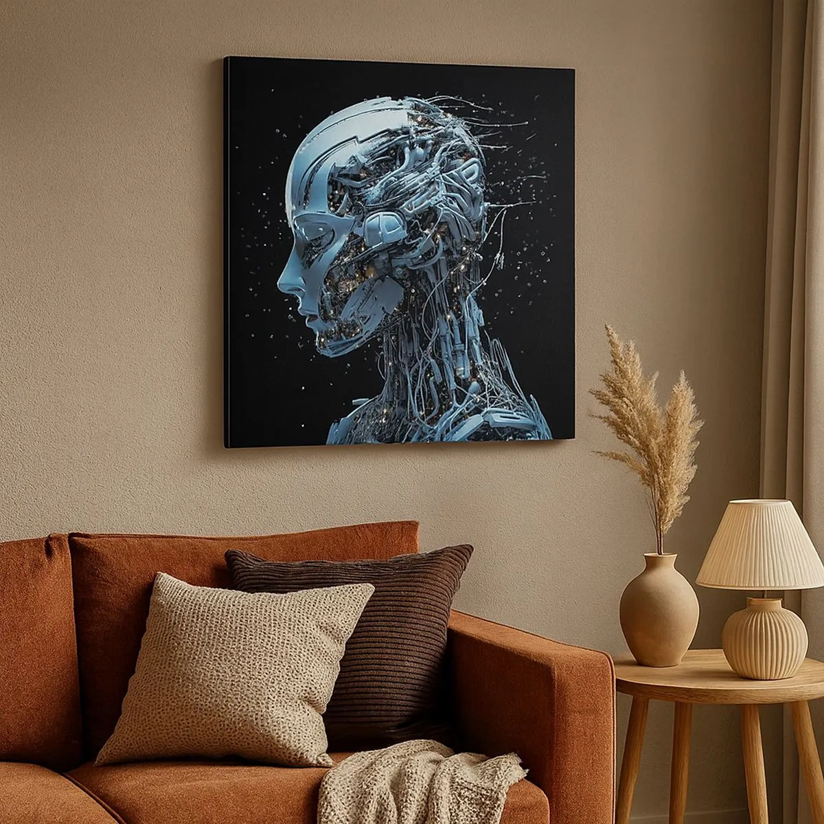 Bild auf Leinwand - Leinwandbild - Technologie ist eine Frau - 30x30 cm