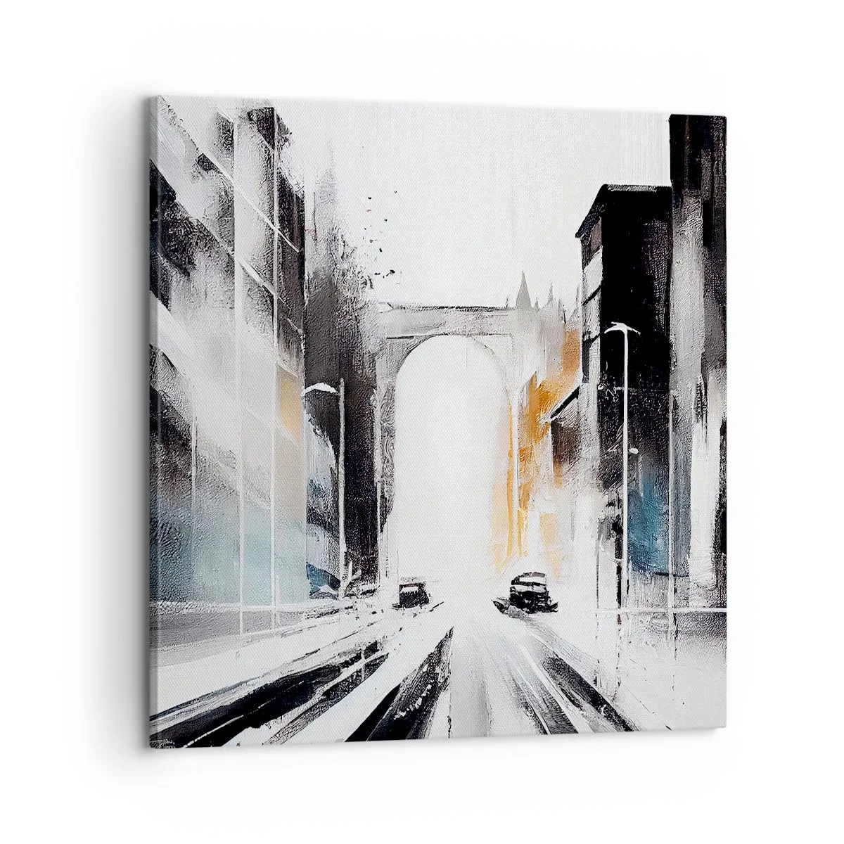 Bild auf Leinwand - Leinwandbild - Stadtstudie: Architektur und Bewegung - 60x60 cm