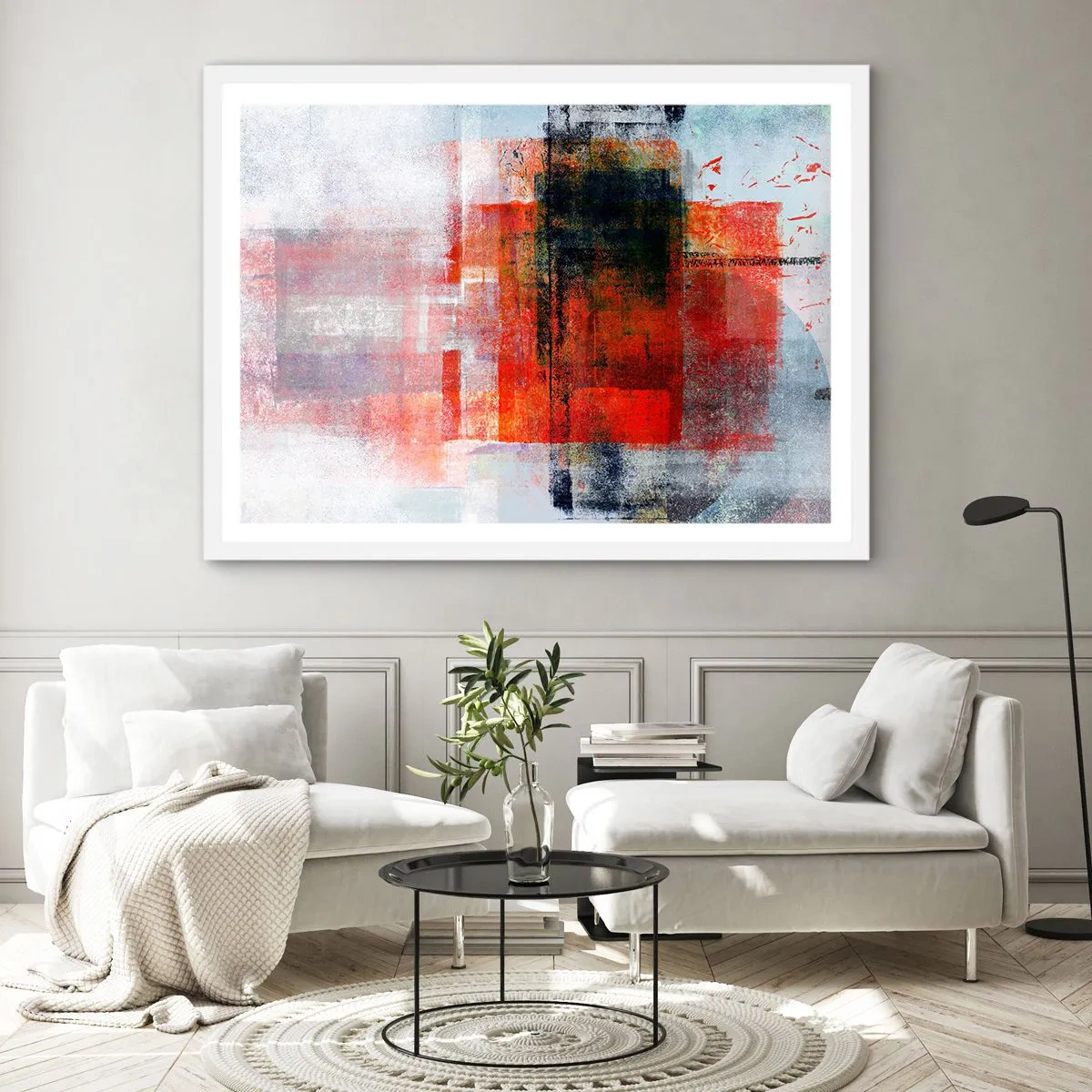 Poster in einem weißen Rahmen - Komposition leuchtet - 70x50 cm