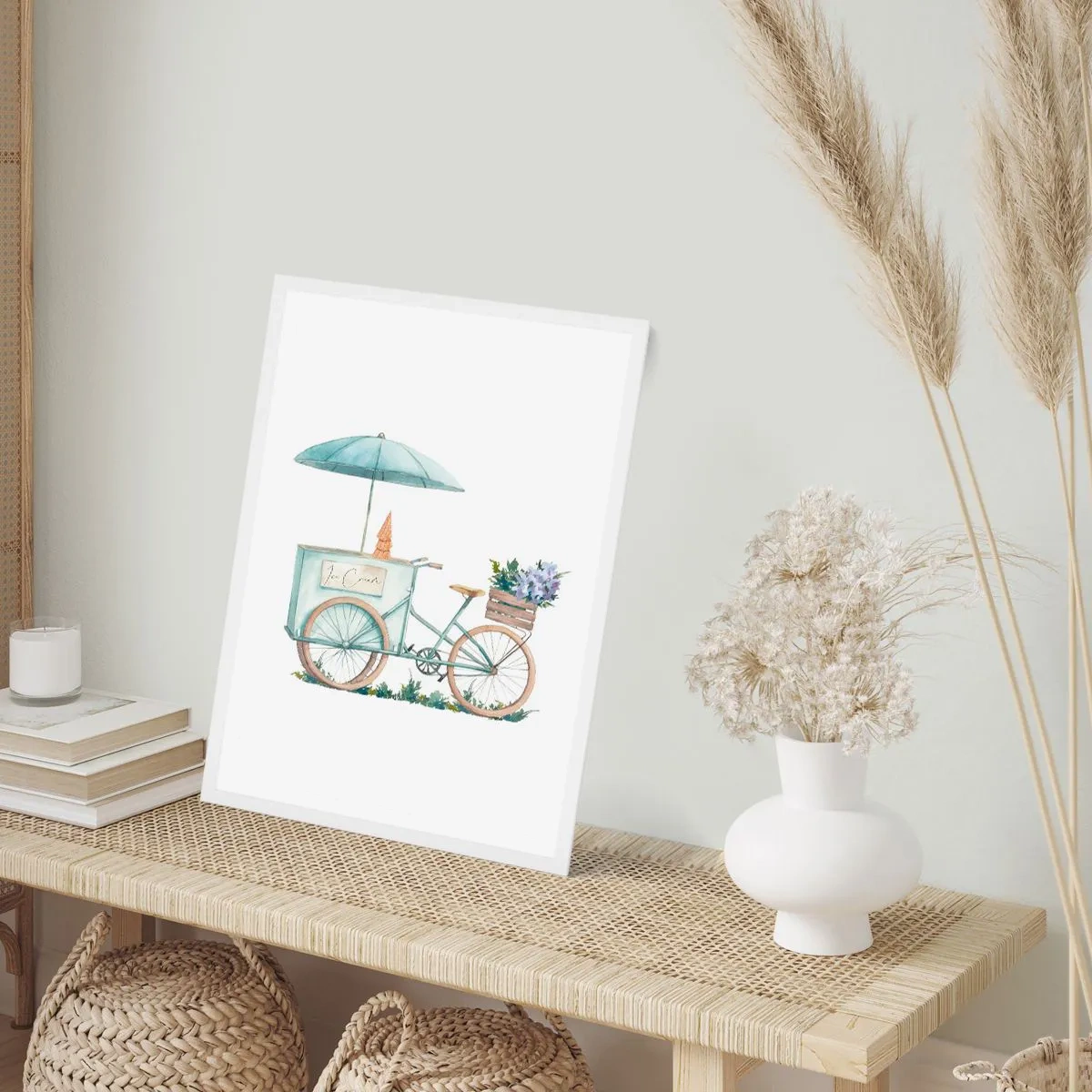 Poster in einem weißen Rahmen - Süße Erinnerung an den Sommer - 50x70 cm