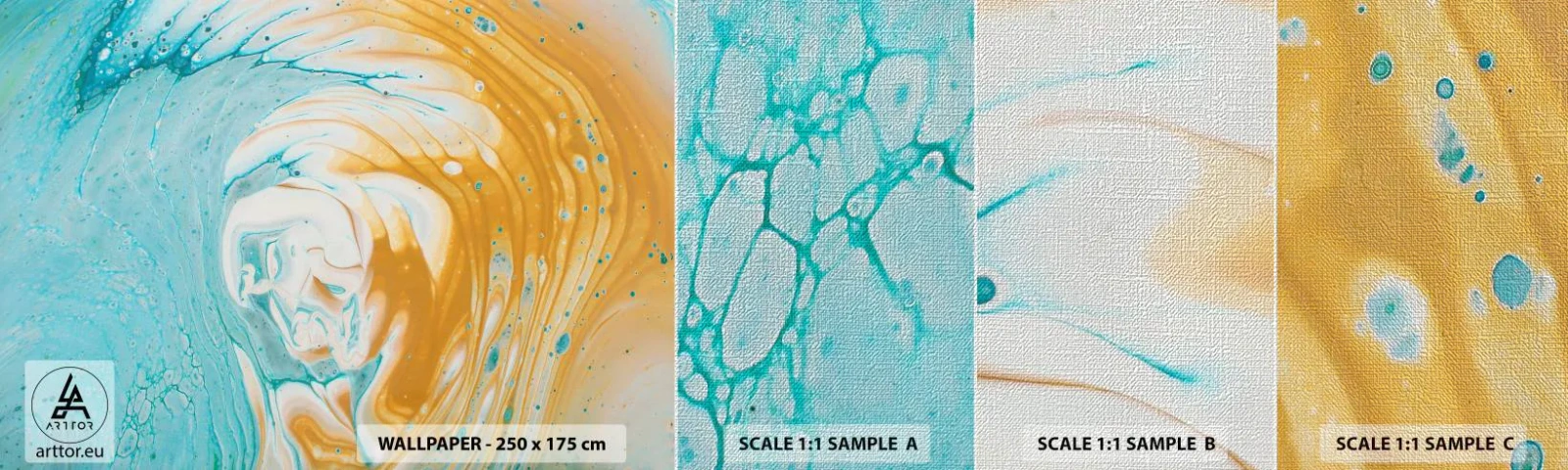 Fototapeten Muster Premium Canvas - Pastellwirbel - Abstraktion, Stück, Moderne Kunst - 100x30 cm
