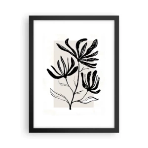 Poster in einem schwarzem Rahmen - Skizze für das Herbarium - 30x40 cm