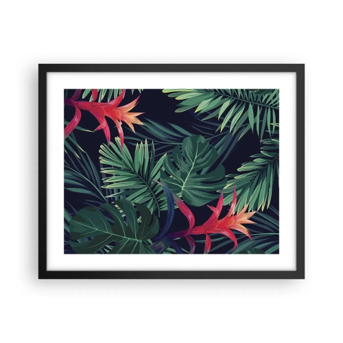 Poster in einem schwarzem Rahmen - Im Grünen in Flammen gehen - 50x40 cm