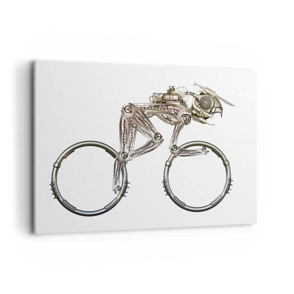 Bild auf Leinwand - Leinwandbild - Ein mechanisches Fahrrad mit futuristischem Design - 100x70cm - Eine tolle Maschine - Moderne Wanddekoration für Wohnzimmer und Schlafzimmer ARTTOR