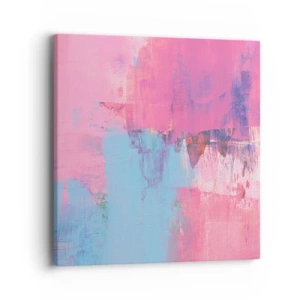 Bild auf Leinwand - Leinwandbild - Rosa, Blau und eine Prise Licht - 40x40 cm