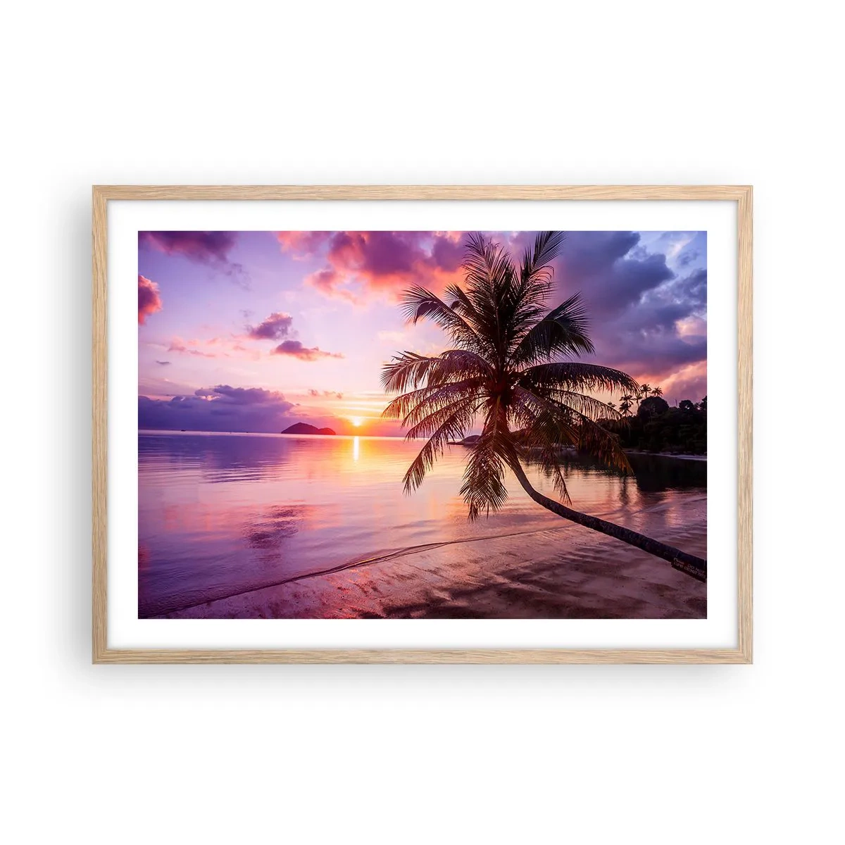Poster in einem Rahmen aus heller Eiche - Behaglichkeit bis zum Horizont - 70x50 cm
