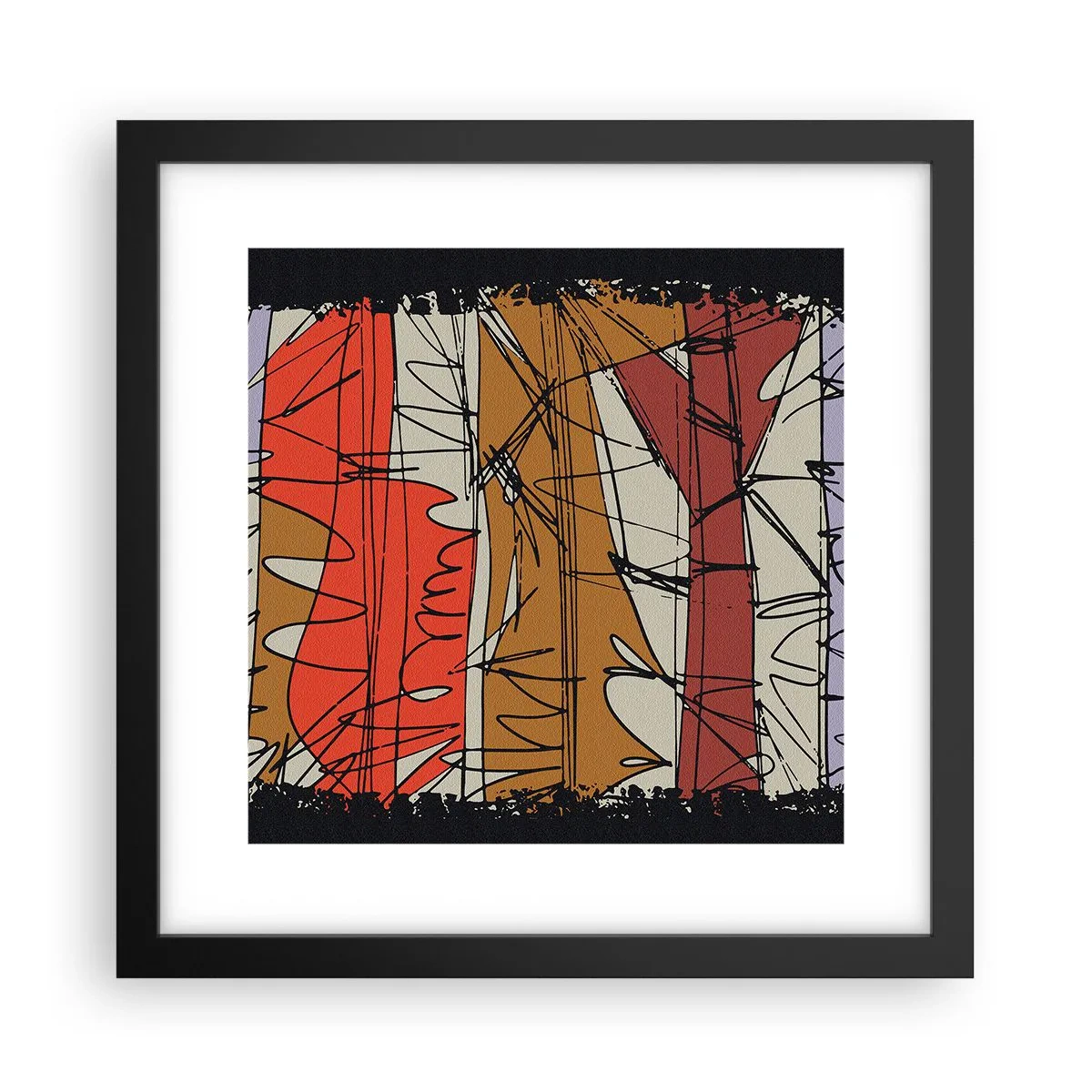 Poster in einem schwarzem Rahmen - Spontane Komposition - 30x30 cm