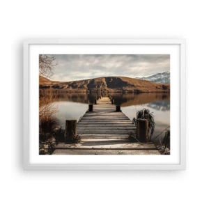 Poster in einem weißen Rahmen - Landschaft in Stille - 50x40 cm