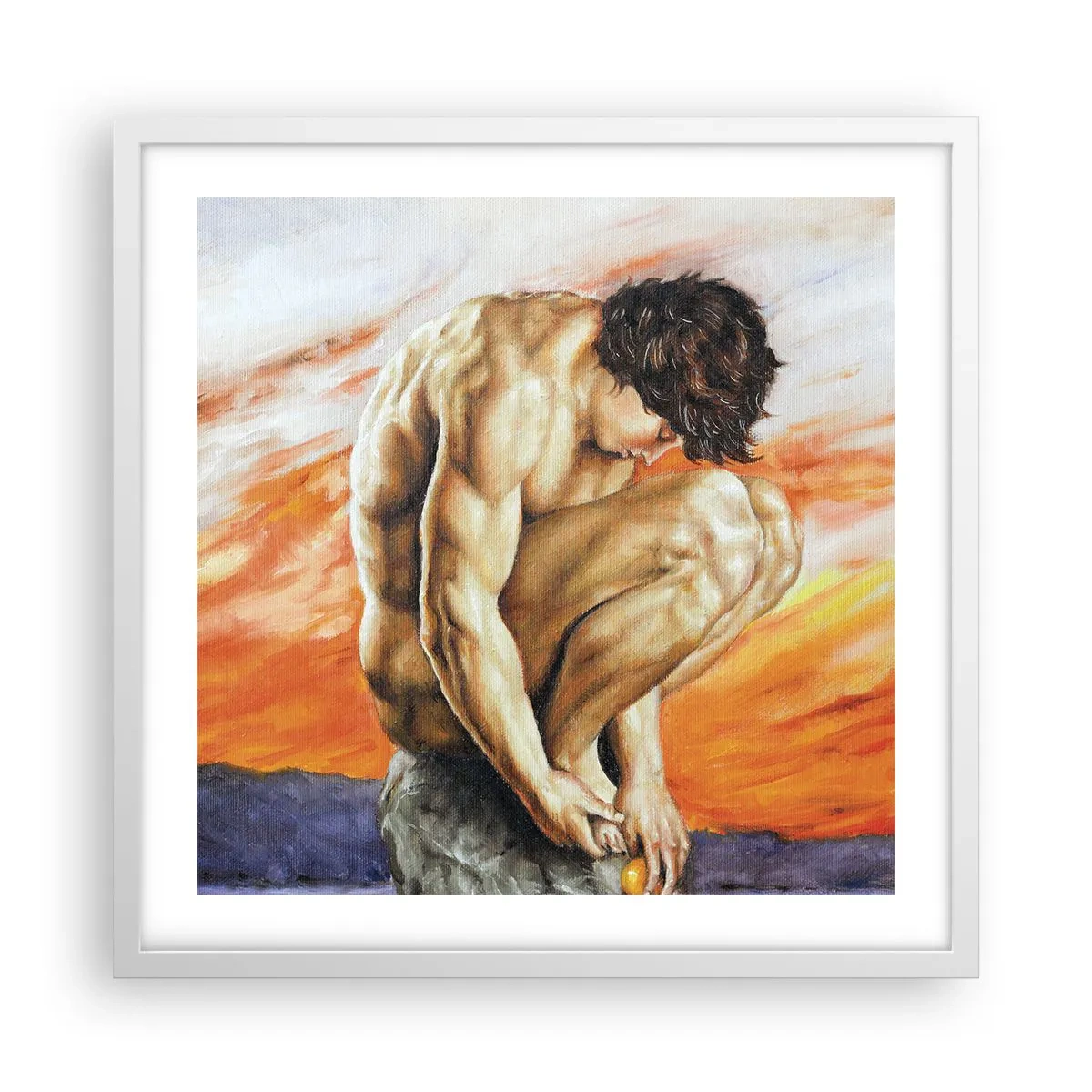 Poster in einem weißen Rahmen - In sich versunken - 50x50 cm