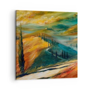 Bild auf Leinwand - Leinwandbild - Toskanische Landschaft - 60x60 cm